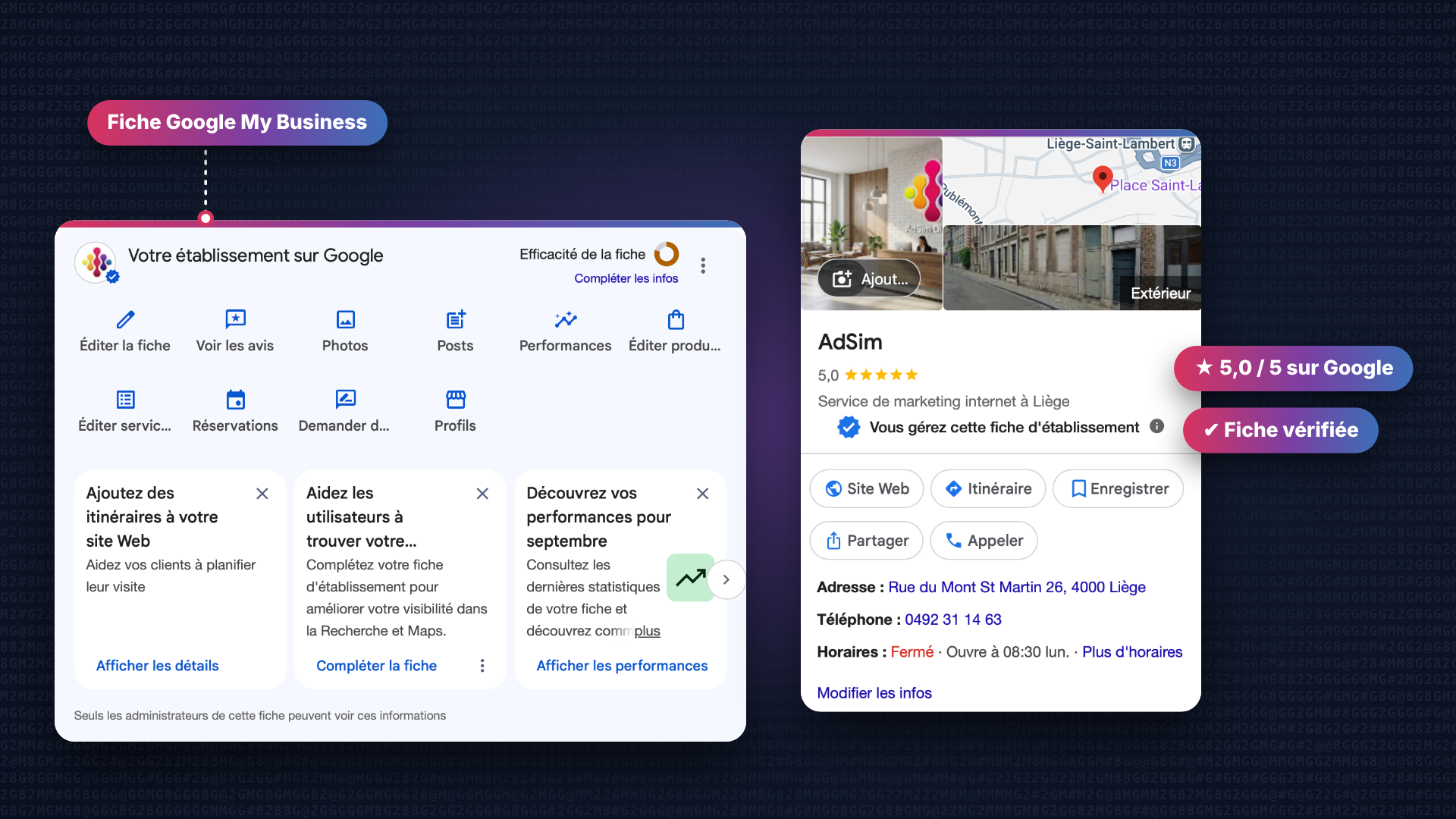 AdSim fiche google my business