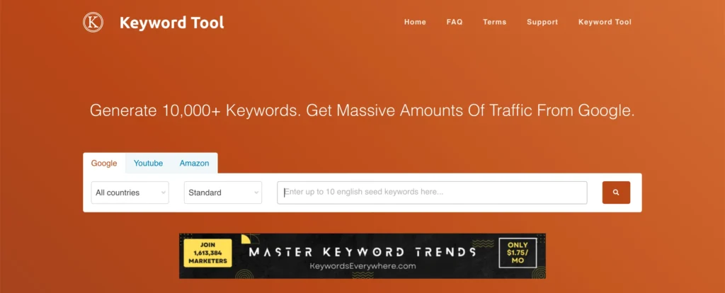 Un autre keyword tool net