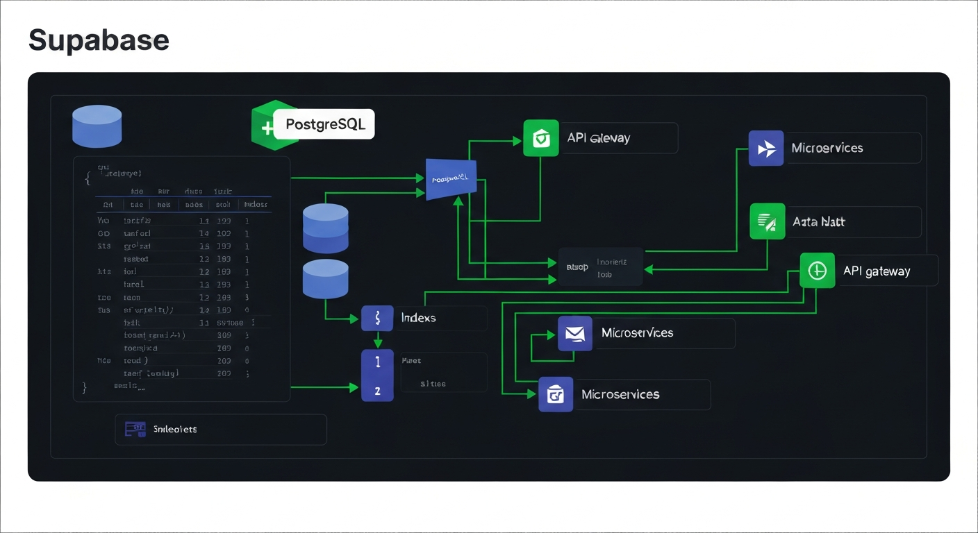 Architecture technique Supabase microservices API PostgreSQL